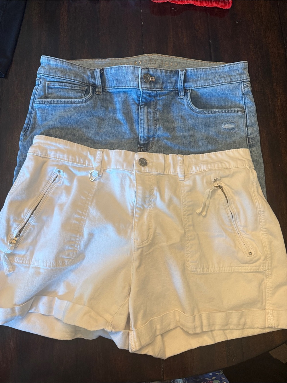 White House Black Market Denim Blue and White Women's Shorts Duo